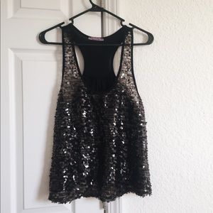 Sequined tank top